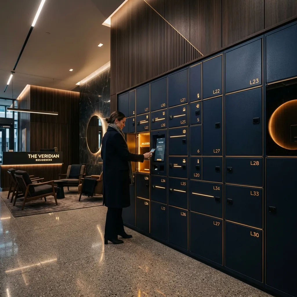 Lockers inteligentes en edificio
